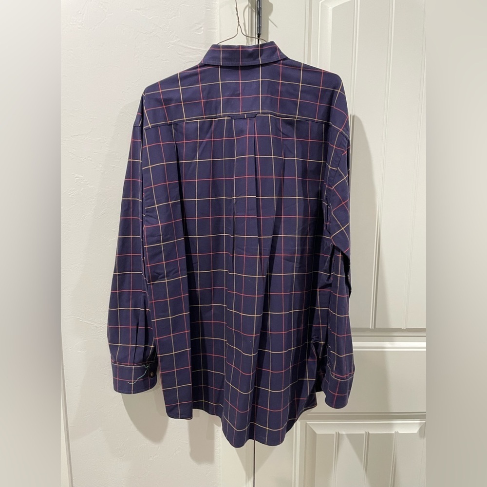 Orvis Men's Blue and Red Plaid Shirt - Picture 4 of 4